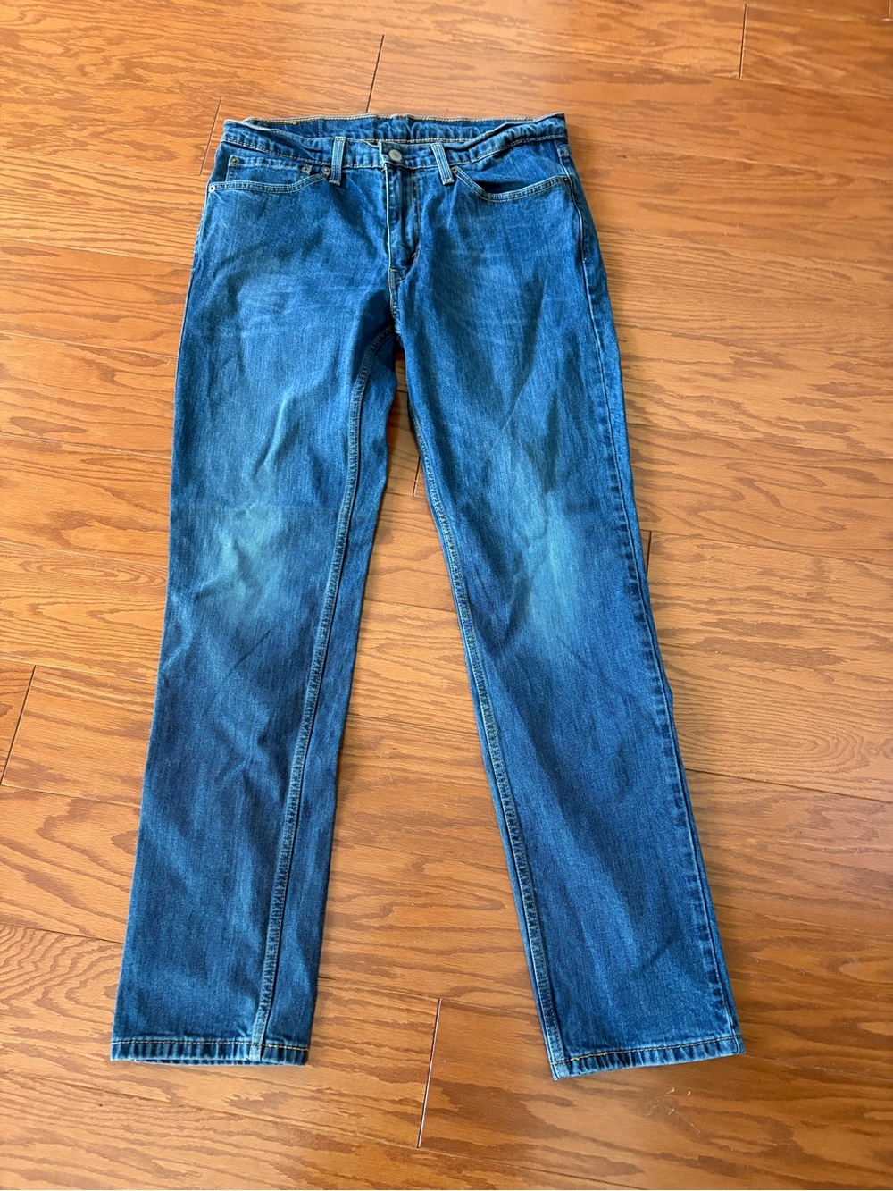 Levis 511 Jeans Mens 34x32 Blue Medium Wash Slim Straight Stretch Denim Pants